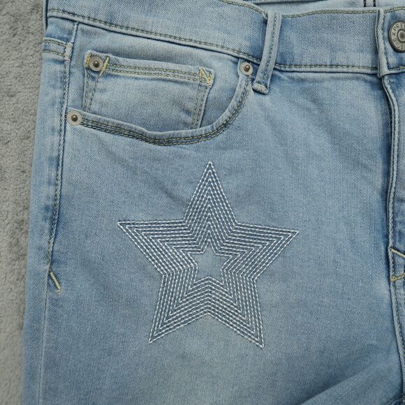 Express Jeans Women's Fits 34x30 (No size Tag) Blue Mid-Rise Legging Denim Pants - Picture 10 of 15